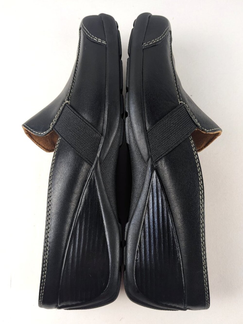Natural Soul by Naturalizer Black Leather Slip-on Mule Flats 7.5 - Picture 8 of 10